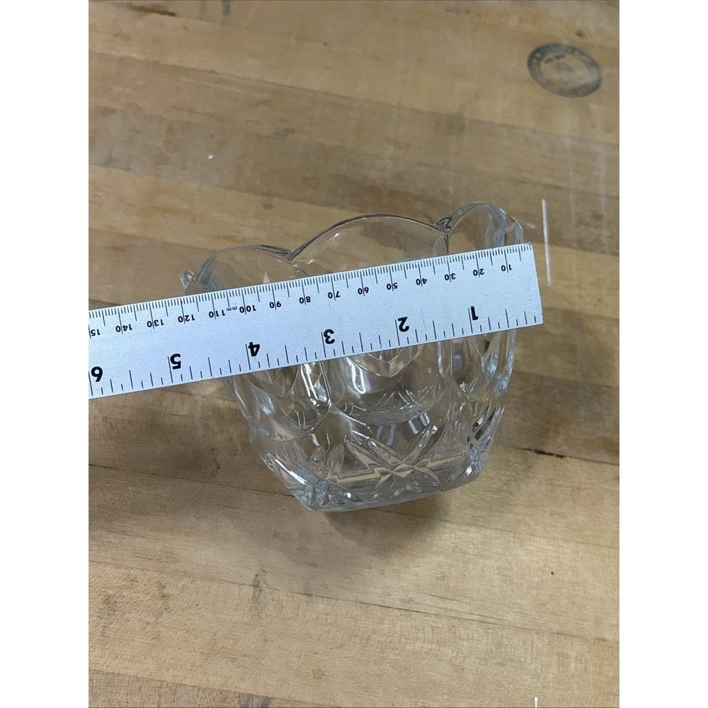 Vintage 5th Avenue Crystal LTD Lead Crystal Heart Scalloped Bowl Candy Dish